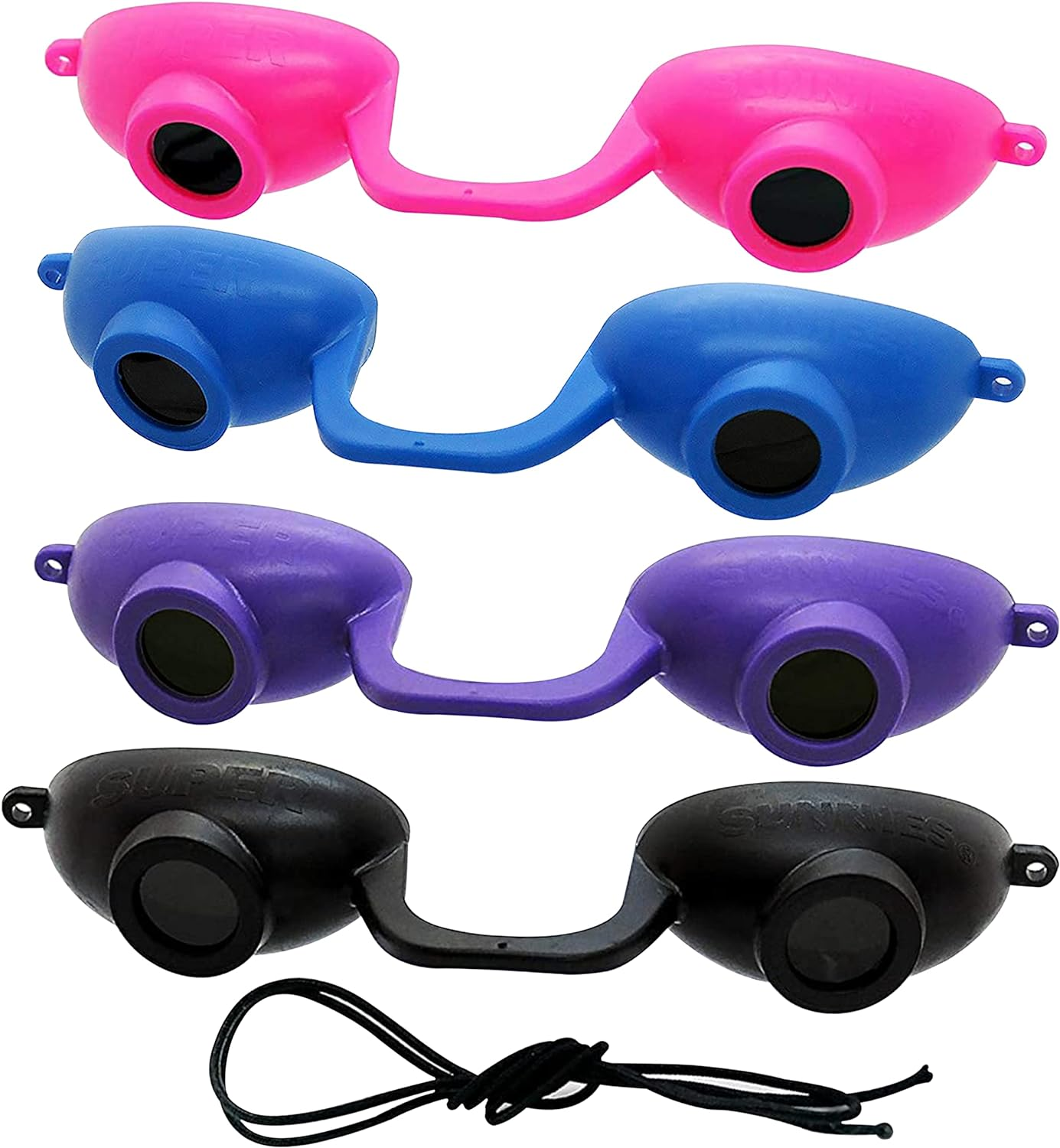 Super Sunnies EVO FLEX Flexible Tanning Bed Goggles Red Light Therapy Eye Protection UV Glasses, FDA Compliant - 4 Pack