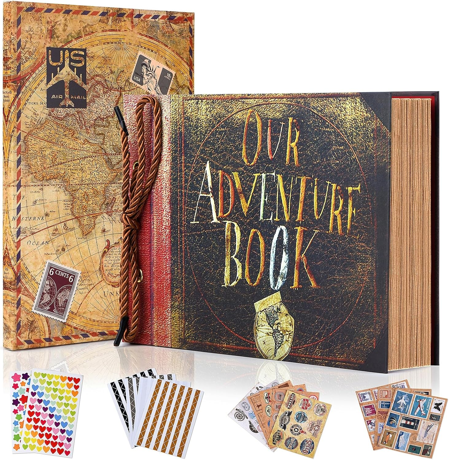 Our Adventure Book 146-Page DIY Handmade Scrapbook, Embossed Leather Cover - ... - Picture 11 of 19