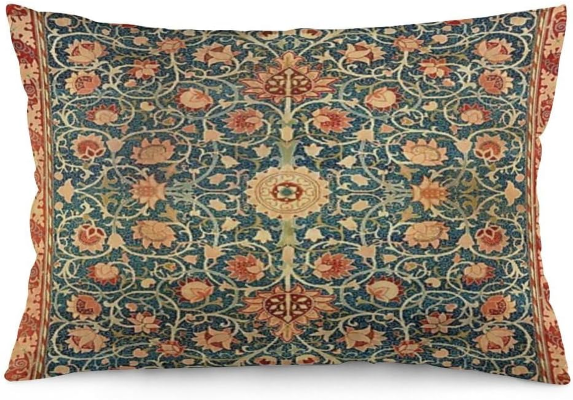 Holland Park William Morris Throw Pillow Covers 12X20 Inch Aesthetic Pillow Velvet Decorative Pillowcase Home Decor Living Room Cushion Case for Bed Sofa Couch