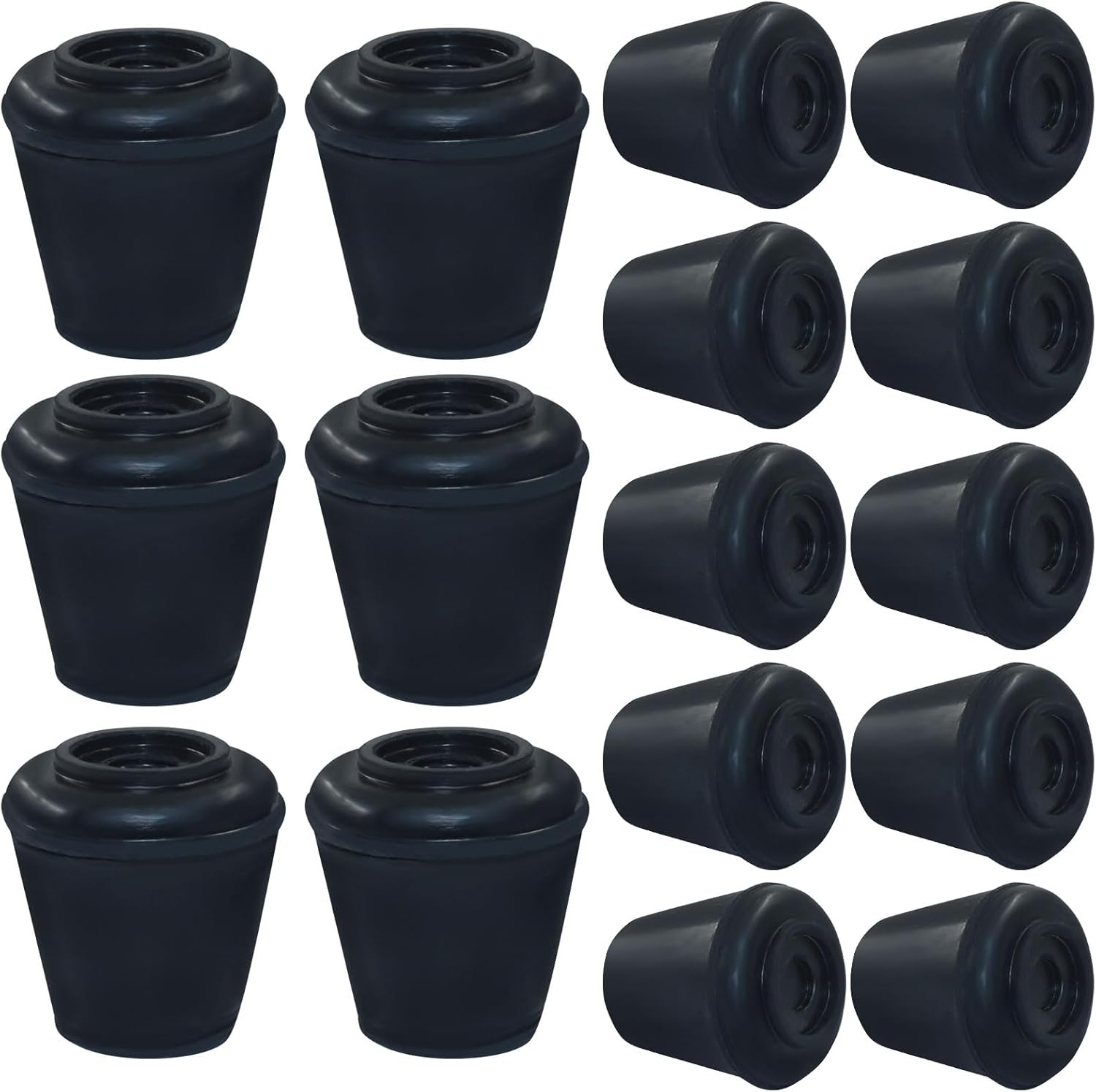 16 Pack Round Chair Leg Tips Caps - 1/2 Inch Non-Slip Rubber Furniture Leg Prot