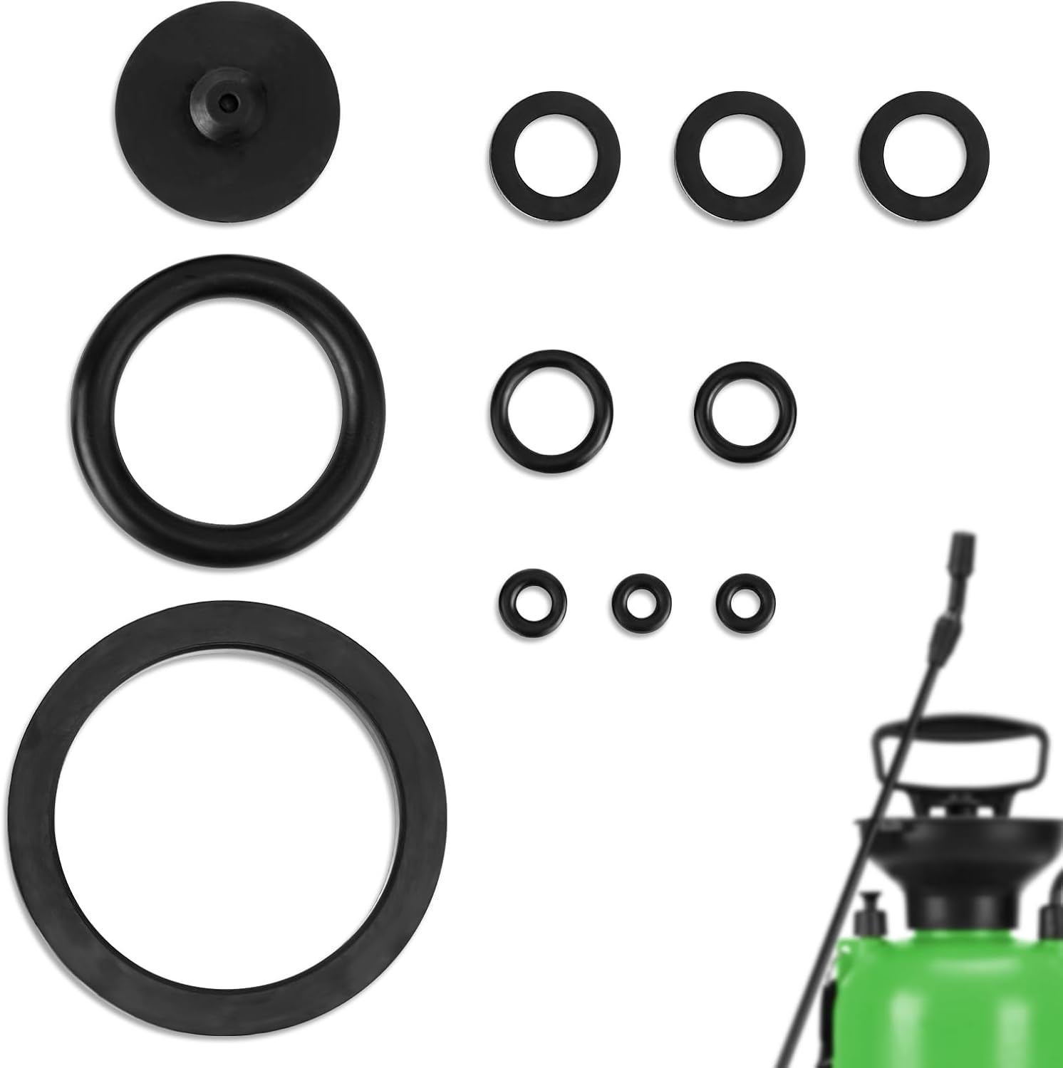 11Pcs Sprayer Seal Rings, Pump Sprayer Rubber Gasket Kit Garden Sprayer Replacement Parts Sprayer Accessories for Most 3/5/8L Chapin Sprayer