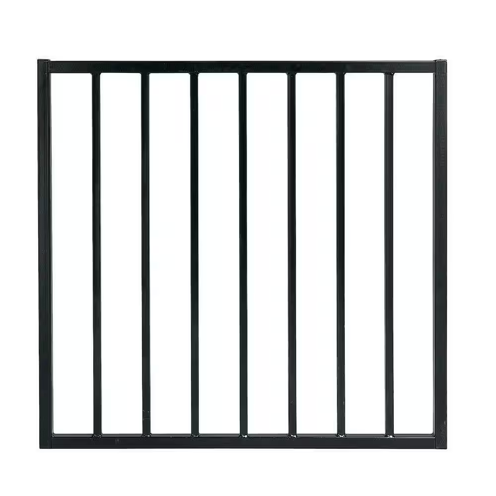 Pro Series 3 Ft. X 2.6 Ft. Black Steel Fence Gate