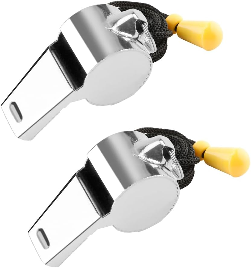 Whistle, Coaches Whistle with Lanyard, Whistle for Coaches, Whistle for Teachers, Stainless Steel Sports Whistles, Loud Crisp Sound Whistles Great for Coaches, Referees, and Officials