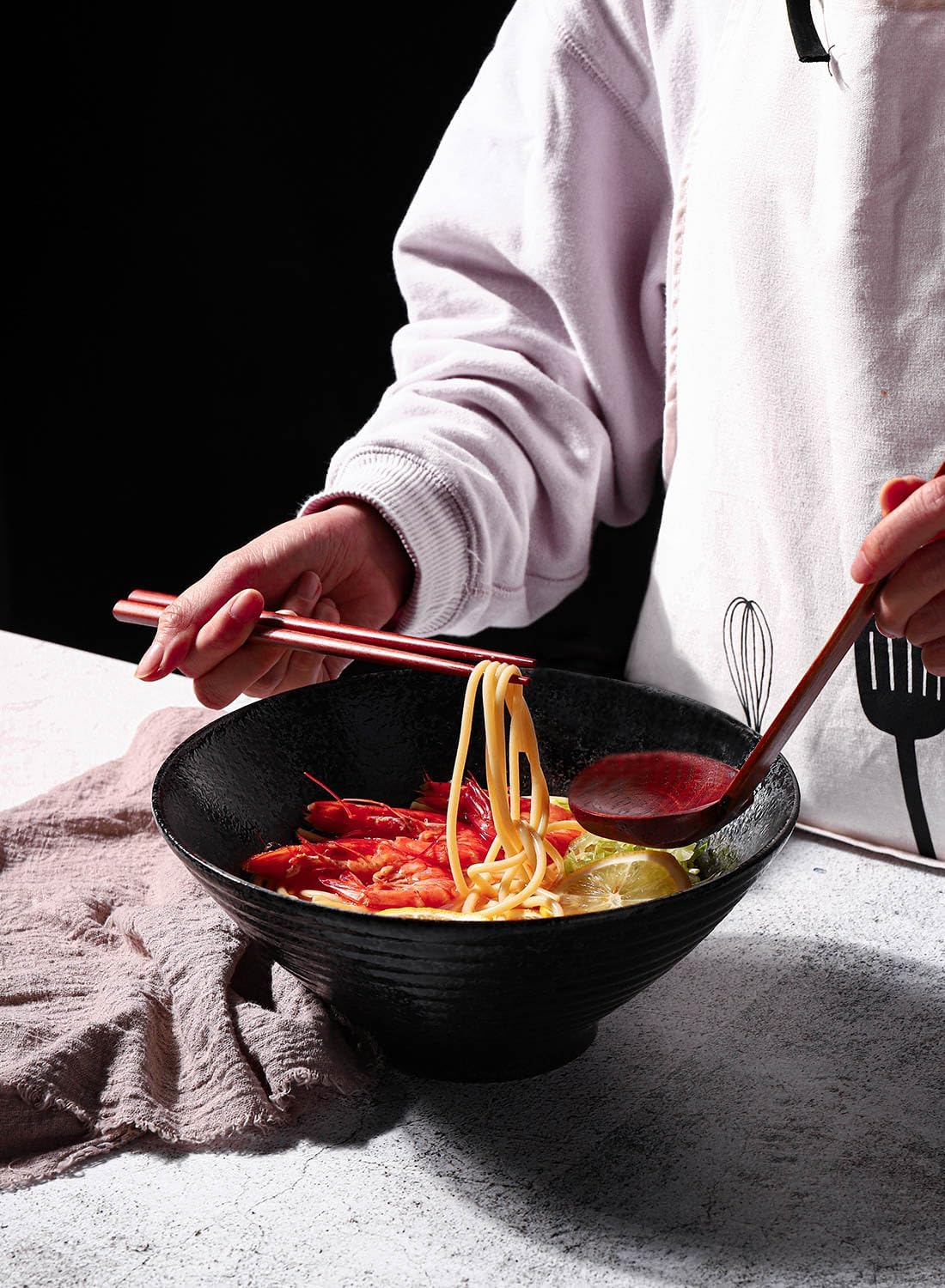 Kanwone Ceramic Japanese Ramen Bowl Set, Soup Bowls - 60 Ounce, with Matching... - Picture 7 of 14
