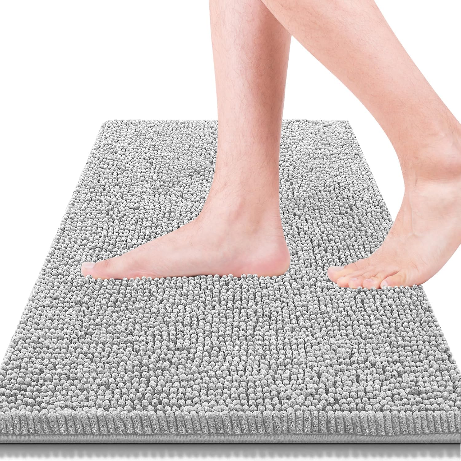 Bathroom Rugs 15x23 Super Absorbent Soft Thick Machine Washable Chenille Mat Non