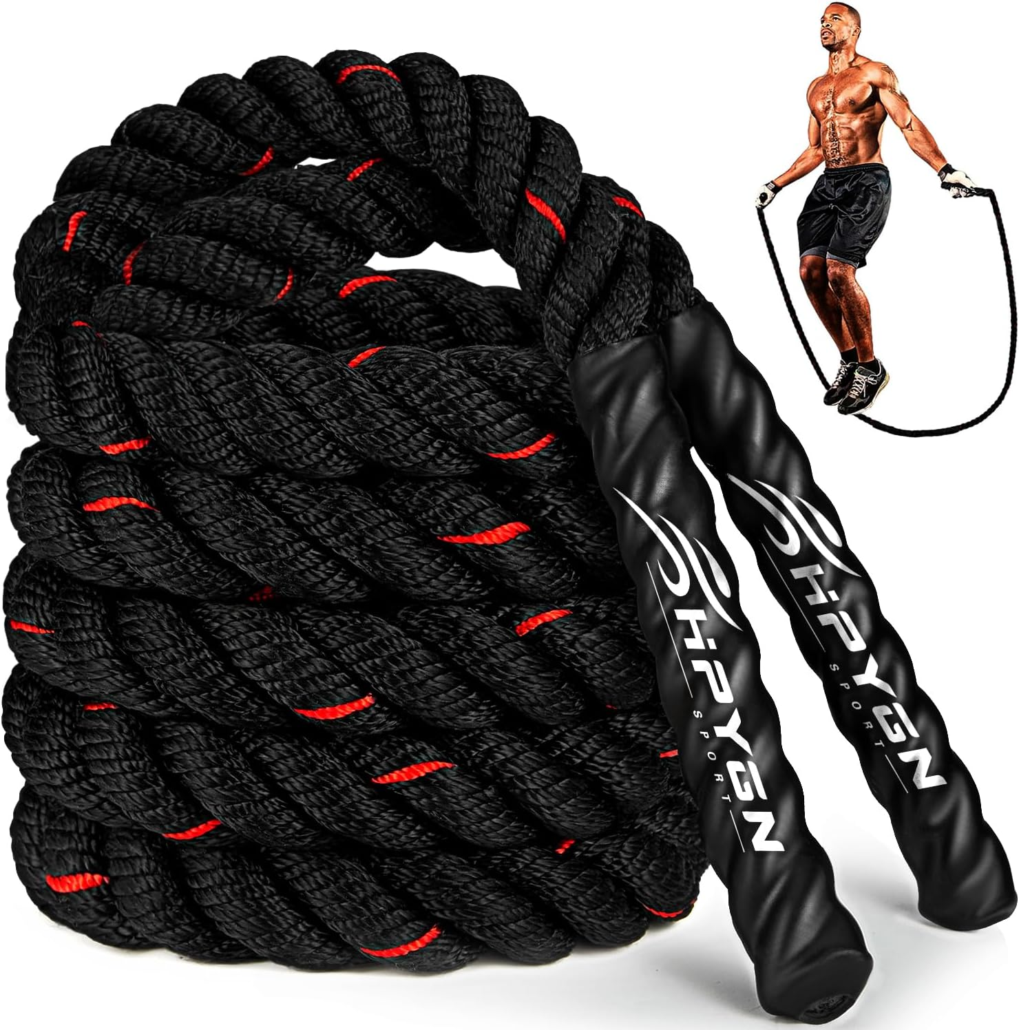 Jump Rope, Weighted Jump Rope for Men Women, 2.8Lb 3.8Lb 5Lb Heavy Skipping Rope