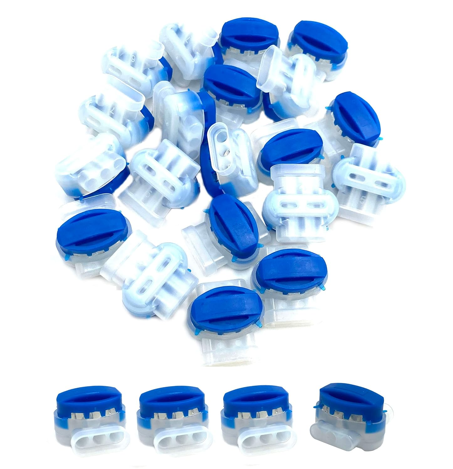 30Pcs 3 Way Wire Connectors Waterproof Electrical 314-BOX Self-Stripping Pigtail