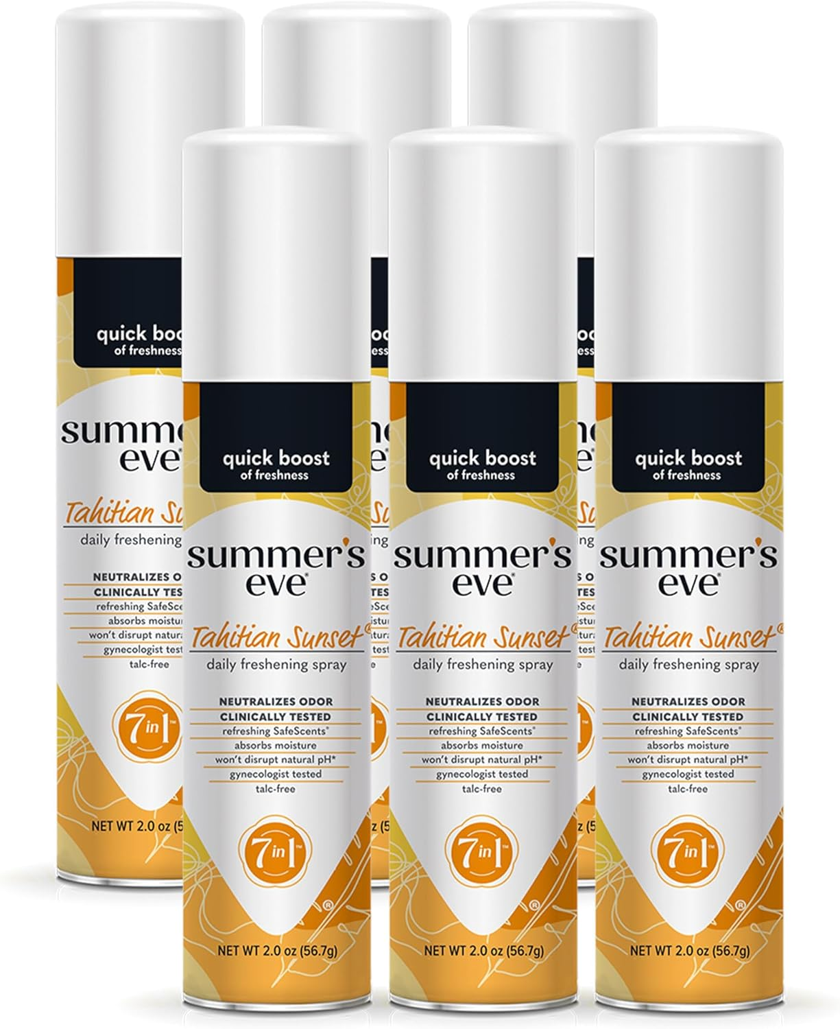 Tahitian Sunset Daily Feminine Spray, 2 Oz, 6 Pack