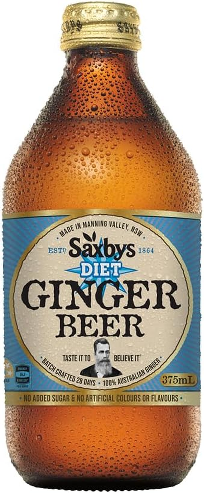 Saxby's Diet Ginger Beer 8 Pack 375mL - Picture 2 of 13