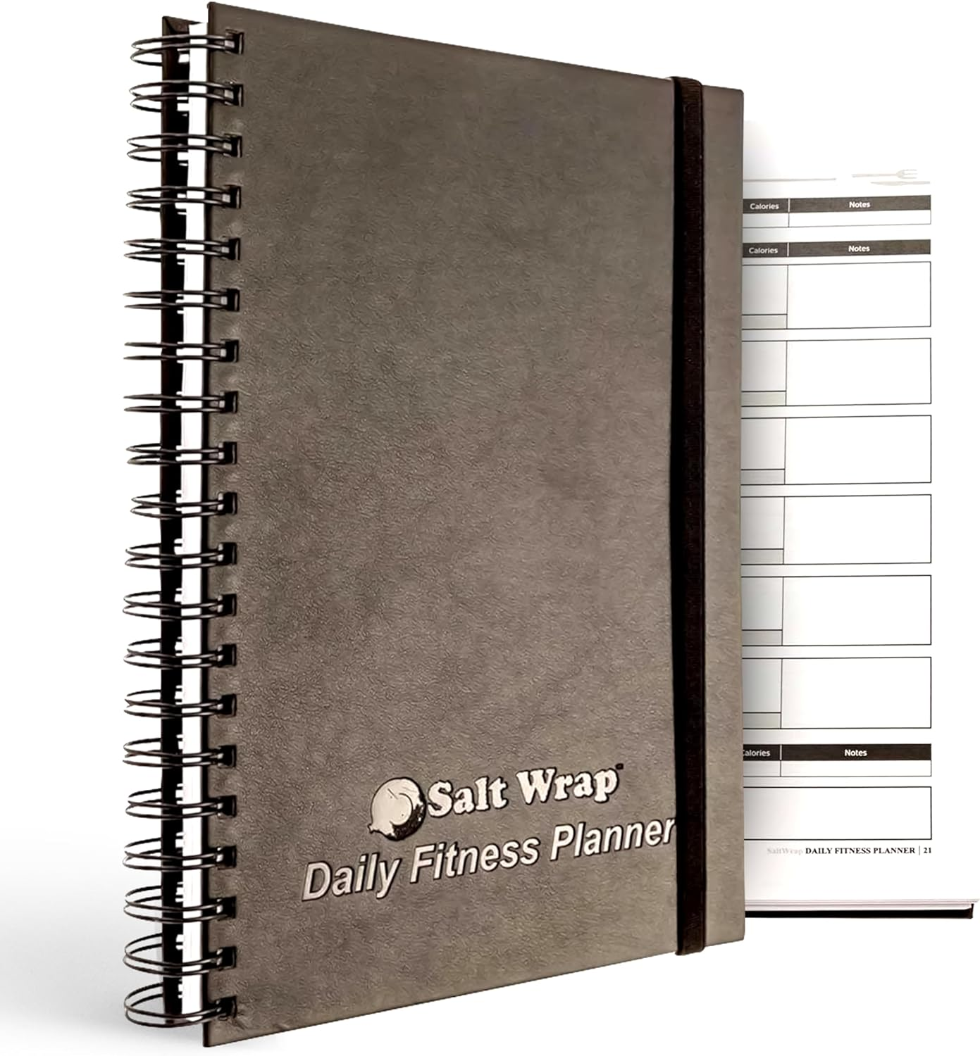 Daily Fitness Planner - Gym Workout Training Log, Weightlifting Exercise Journal, and Food/Diet Tracker - Daily and Weekly Pages, Goal Tracking, Spiral-Bound, 7 X 10 Inches