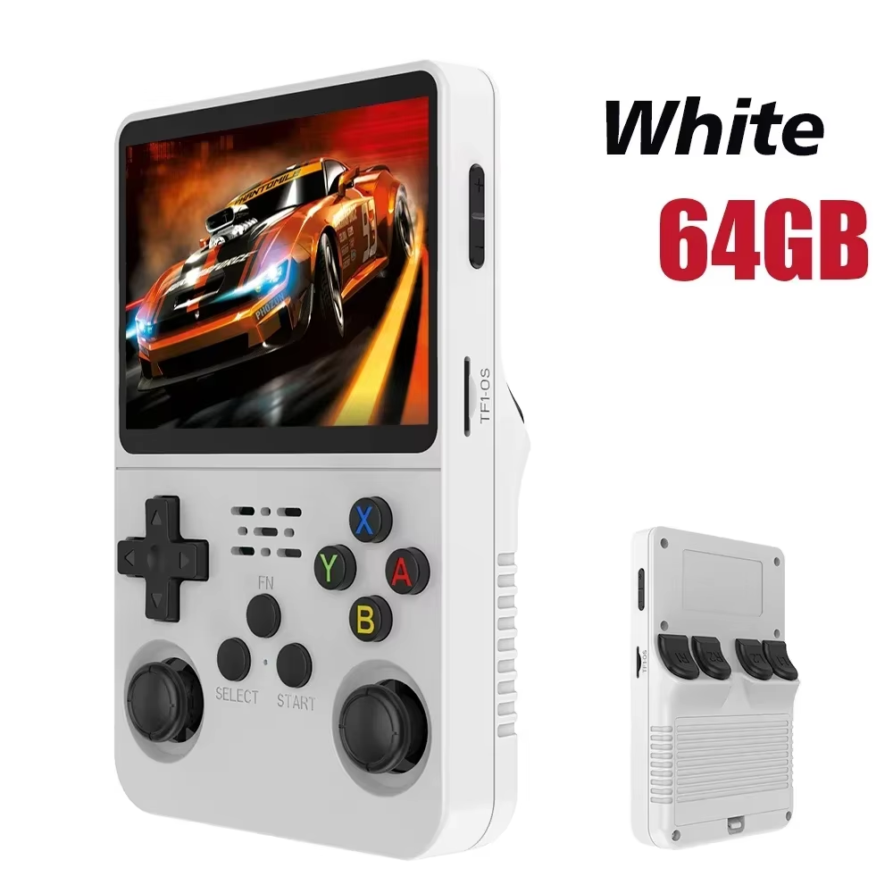 128GB Open Source Video Game Console Linux System 3.5 Inch IPS Screen Orange Portable Pocket Video Player 64GB Best Games