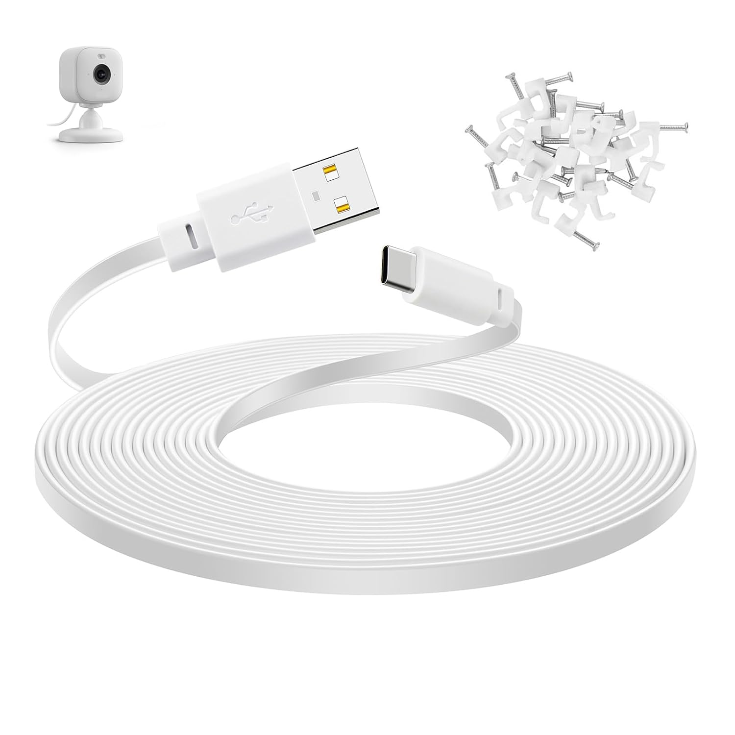 Smays 30 Ft Power Cord for Blink Mini 2 Security Camera, Blink Outdoor 4, Long USB C Extension Cable