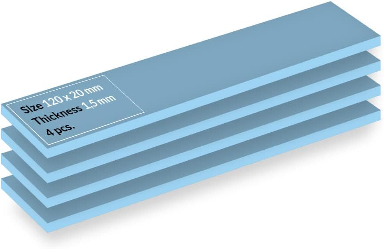 ARCTIC TP-3: Premium Performance Thermal Pad, 120 X 20 X 1.5 Mm (Stackable to 2.0 Mm without Performance Loss), 4 Pieces - High Performance, Particularly Soft, Ideal Gap Filler, Bridging Gaps