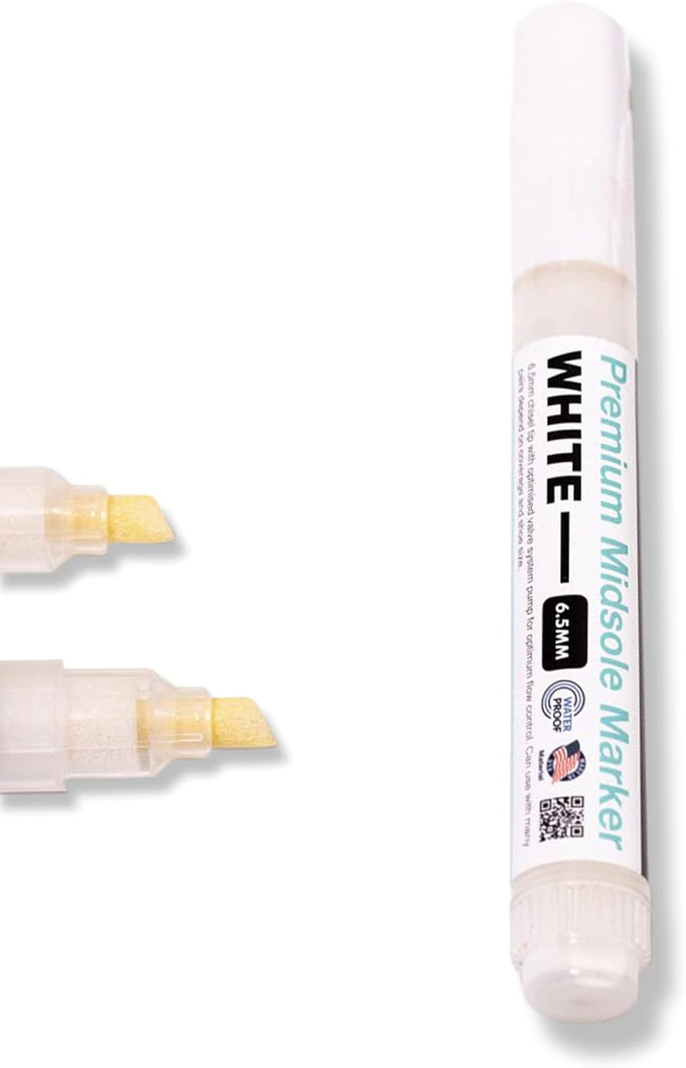 Wilkins Premium Midsole Marker for Customization Paint on Leather, Suede, Fabric and Soft Foam for 2-4 Pair of Shoes (White)