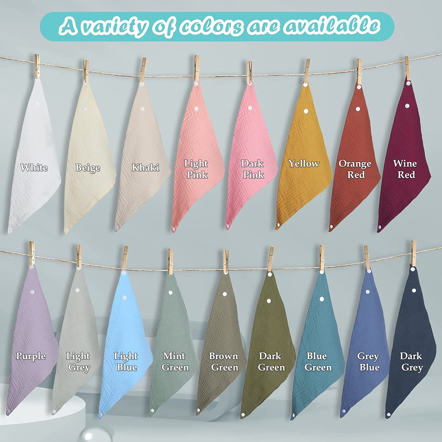 WD&CD Baby Bandana Drool Bib (4 Pack) Adjustable Absorbent Soft Snap Drool Bi... - Picture 8 of 16