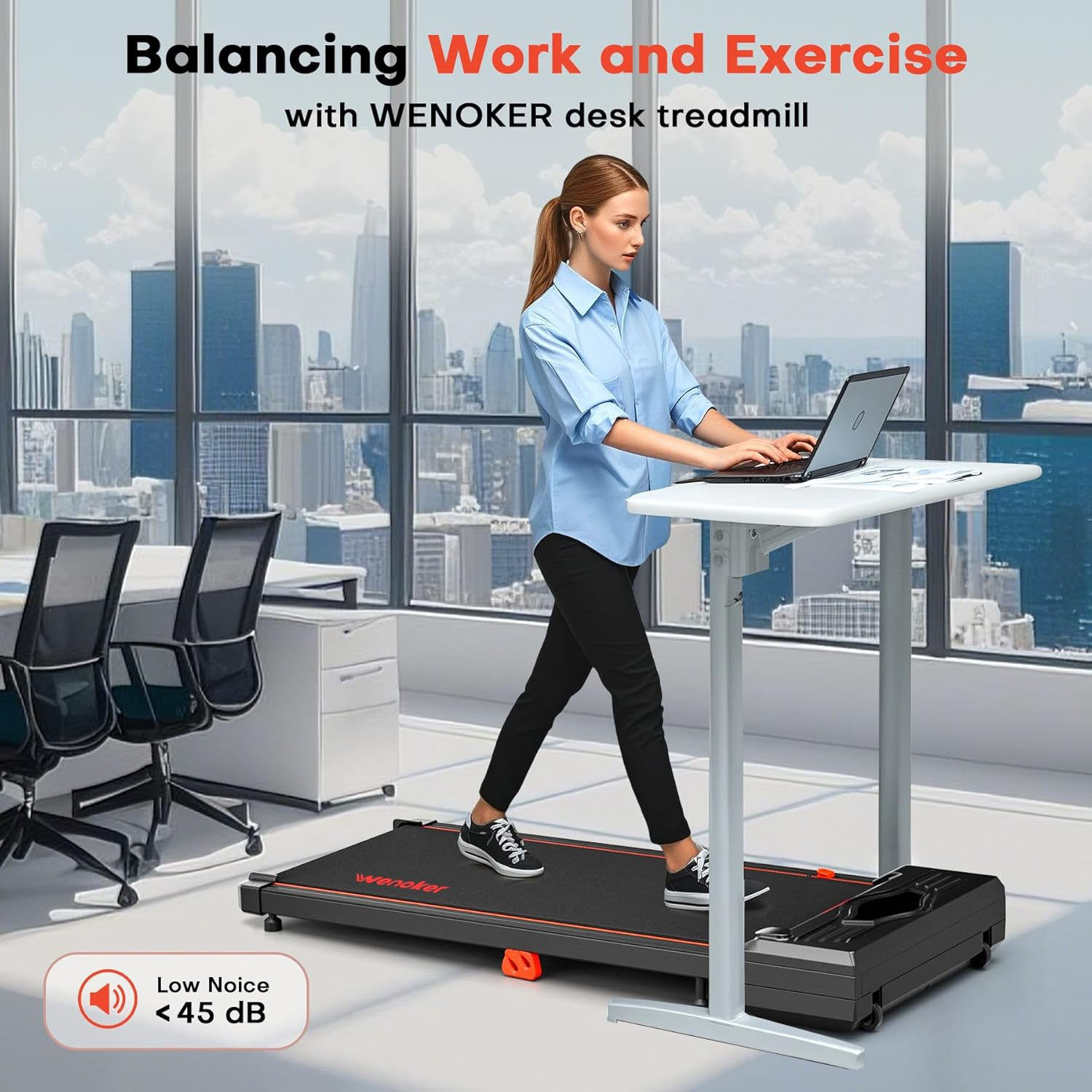 Walking Pad Treadmill, Wenoker Under Desk Treadmill, Portable Foldable Walkin... - Picture 7 of 13