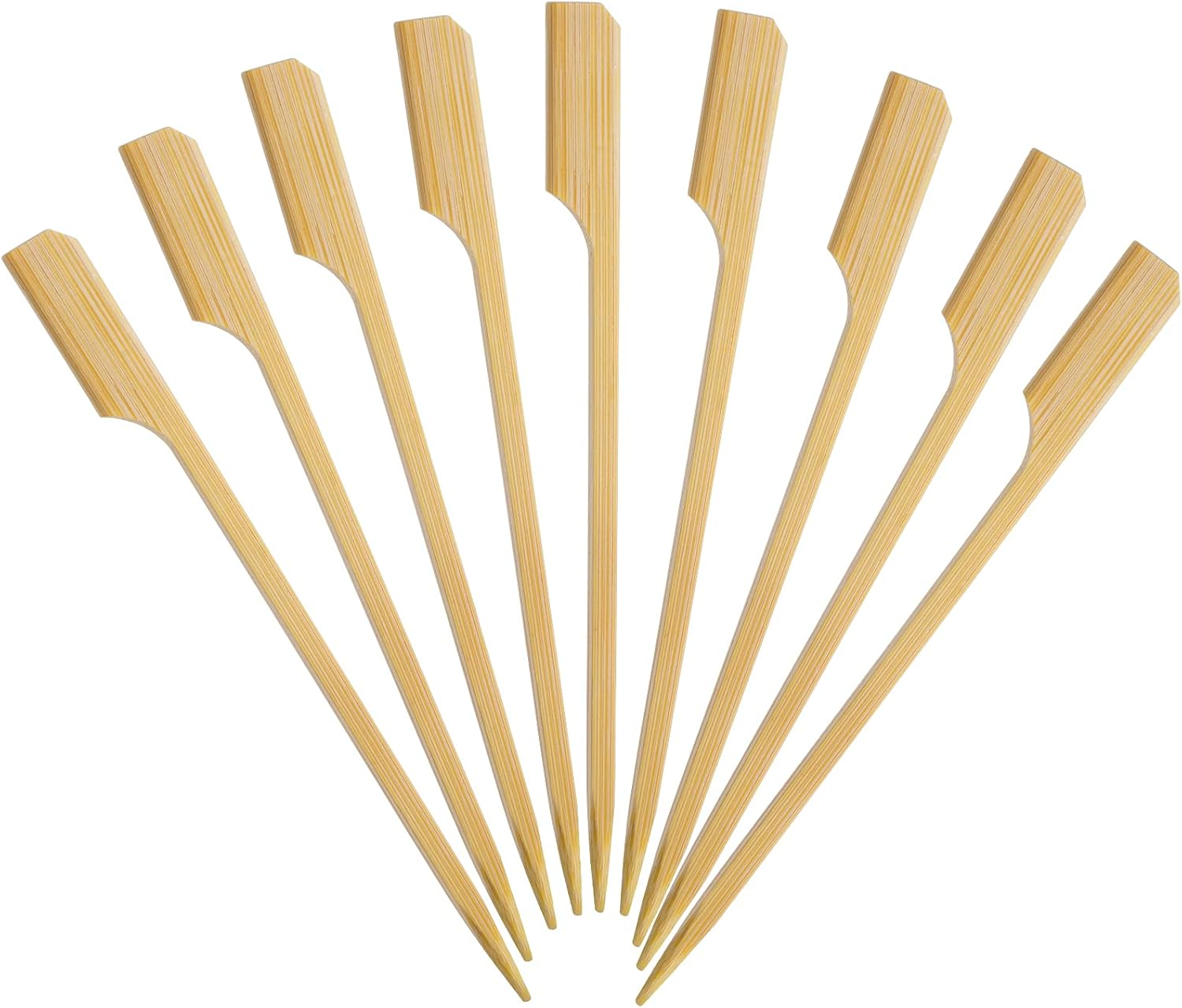 Premium 4.7 Inch Square Small Mini Bamboo Paddle Skewers for Appetizers Fruit Kabobs Sandwiches Cocktail Party Finger Food Sticks 3Mm Thick 100 Counts -MSL162