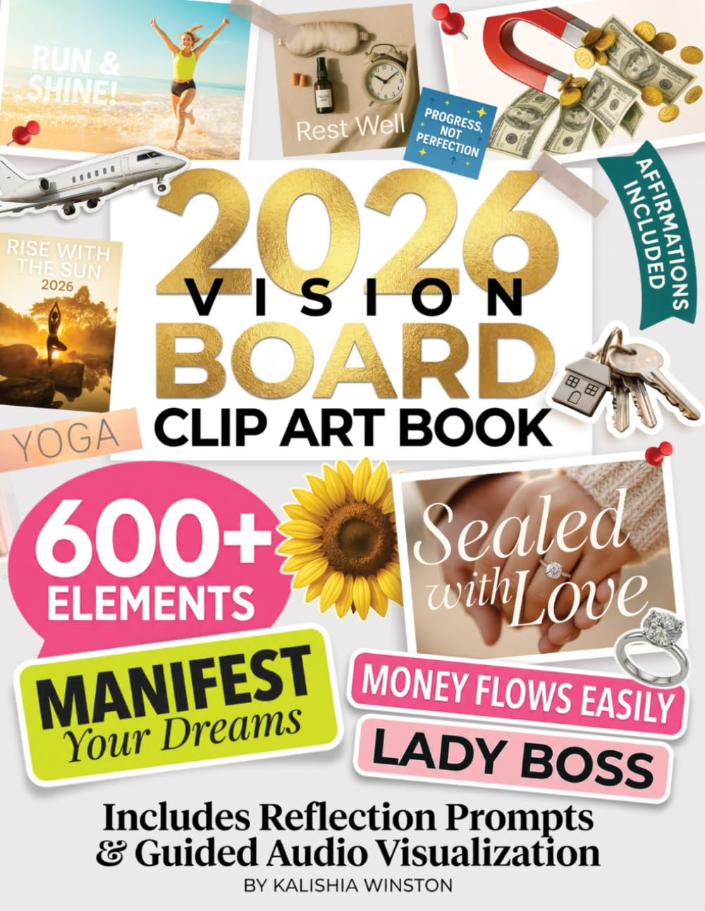 2026 Vision Board Clip Art Book: 600+ Images & Quotes