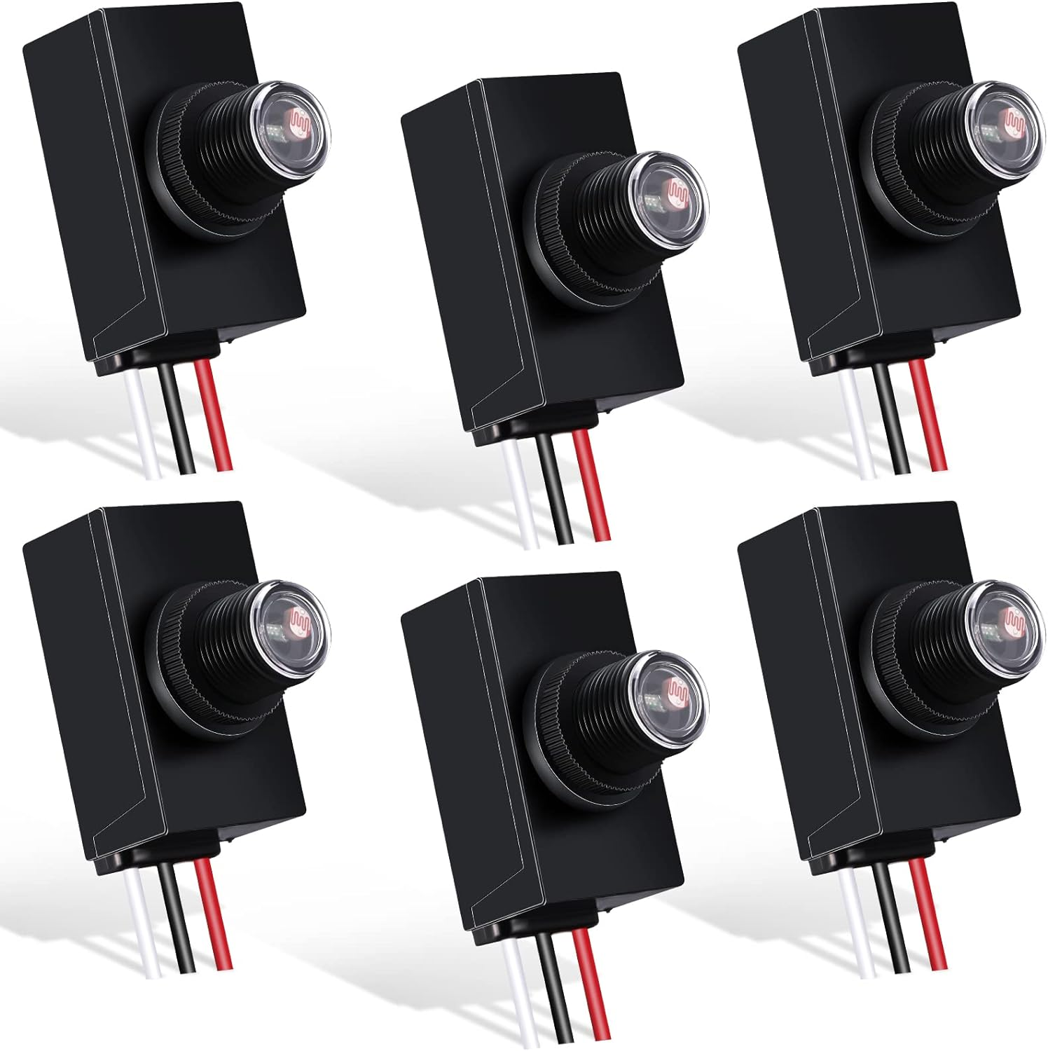 6 Packs Dusk to Dawn Sensor for Outdoor Lighting 100-277V Photoelectric Switch Photocell Light Sensor for Most Outdoor Lighting Fixtures