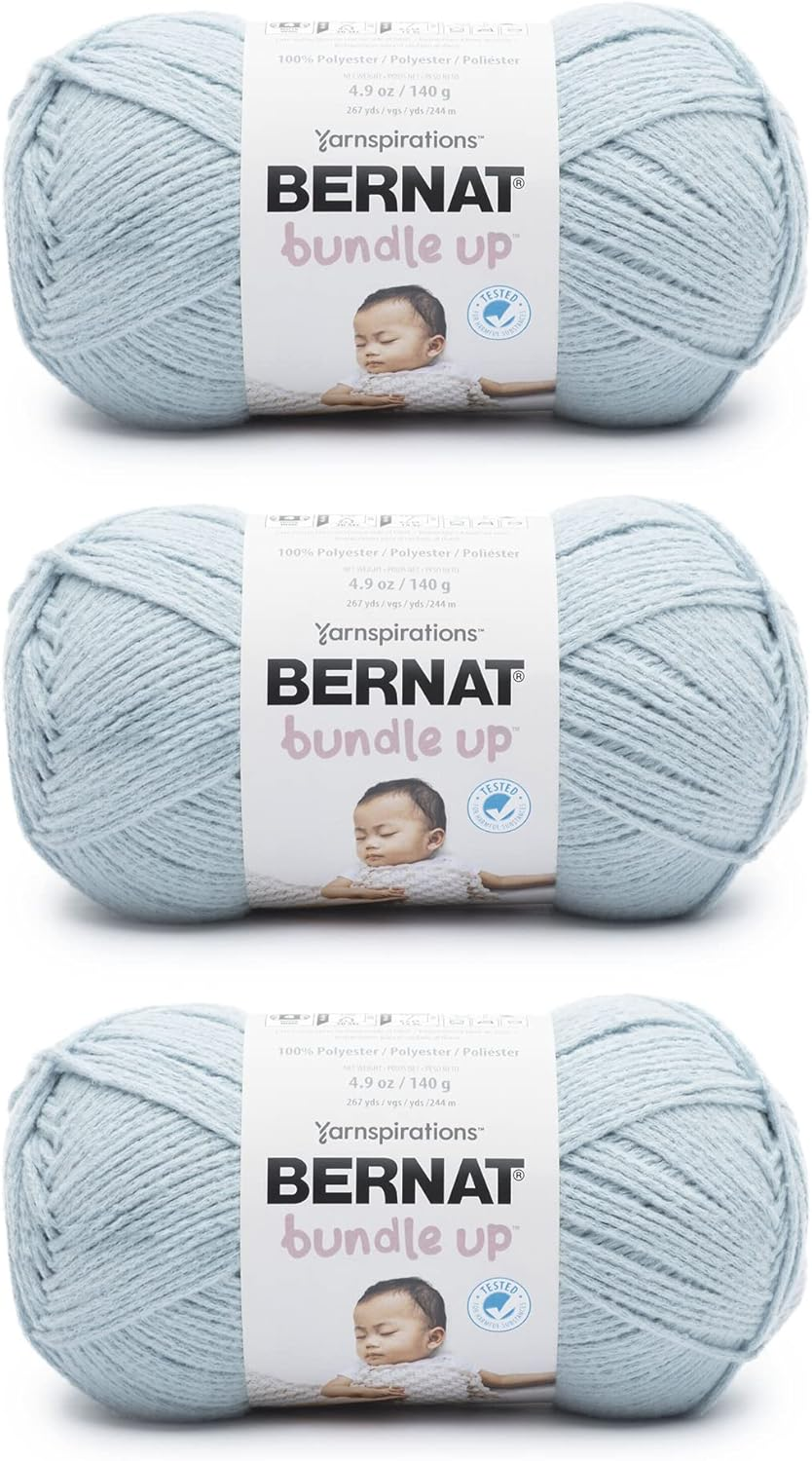 Bernat Bundle Up Green Mist Yarn - 3 Pack of 141g/5oz - Polyester - 4 Medium ... - Picture 2 of 13