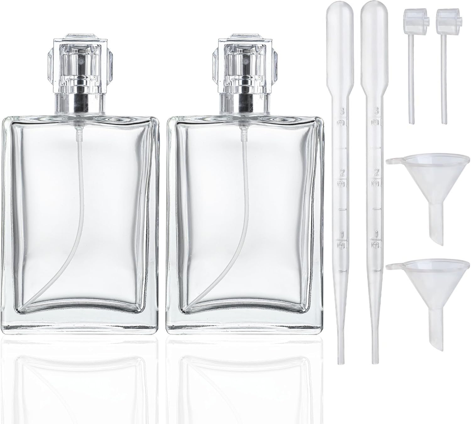 2 Pack Perfume Spray Bottles, 100Ml/3.4Oz Refillable Glass Atomizer