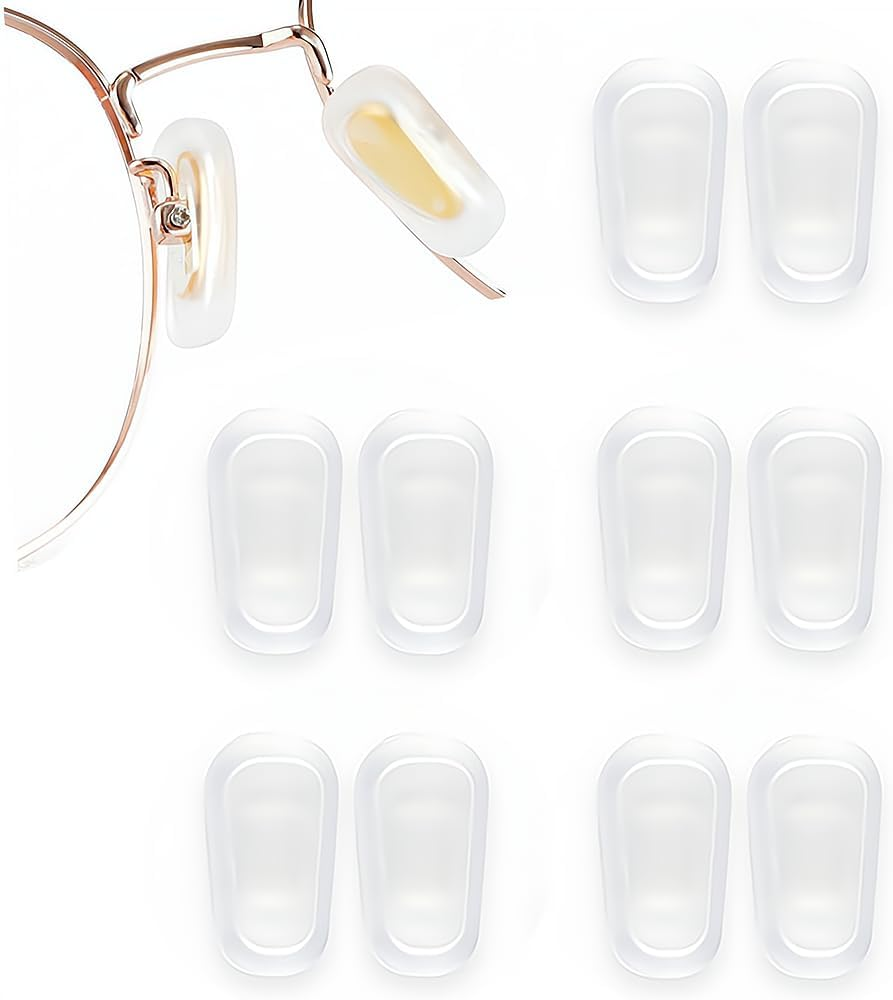 5 Pairs Slip-On Nose Pads Covers,Soft Silicone Eyeglasses Nosepads Anti-Slip Glasses Nose Piece,Eyewear Protective Covers Eye Pads, Nose Bridge Pads Nose Guards Eye Glasses Repair Kits