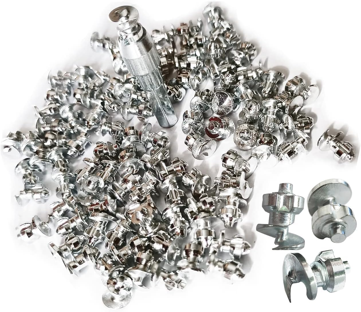 Marrkey Tires Studs/Screw Snow Carbide Spikes/Wheel Tyres Studs for Racing Car,Bicycle,Bike,Fat Bikes, Scooters Tires,Running Shoes Boots in Winter 7 * 9.9Mm 100PCS