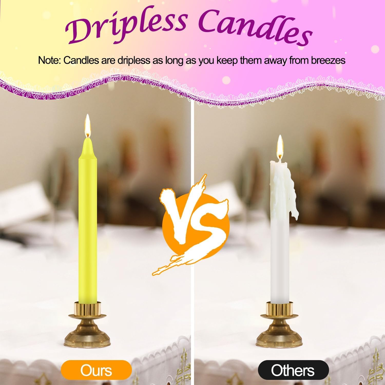 Tobeape 24 pcs Taper Candles Colored, 4 Inch Mini Unscented Spell Chime Candl... - Picture 7 of 14