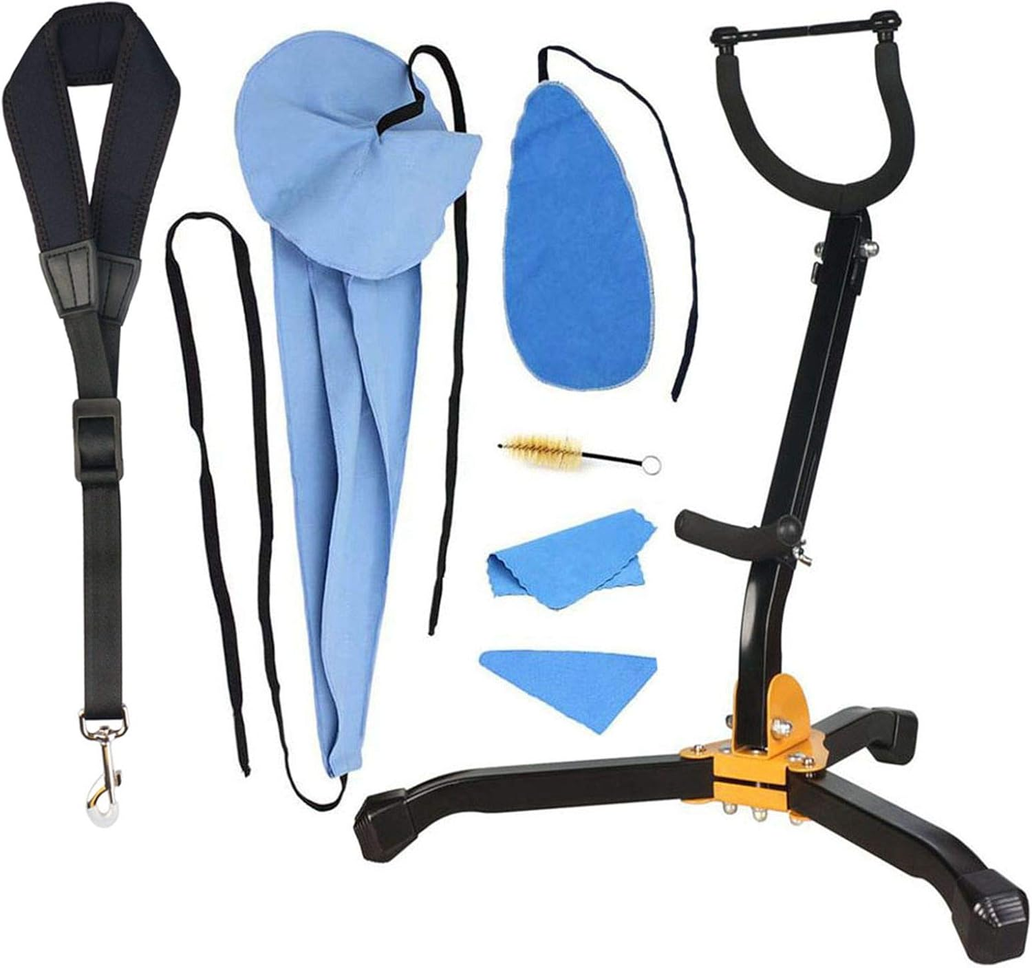 SUNYIN Saxophone Stand Saxophone Cleaning Kit Cleaning Cloth Cotton Saxophone Neck Strap Alto/Tenor Saxophone Accessories Sax Stand