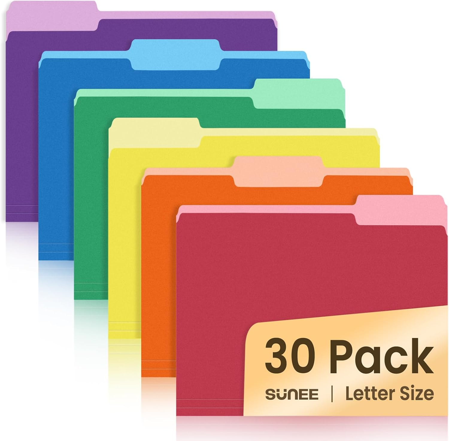 File Folders, 30 Pack Manilla Folders 8.5 X 11, Colored File Folders Home Office School Supplies for Documents Files Paper, 6 Assorted Colors