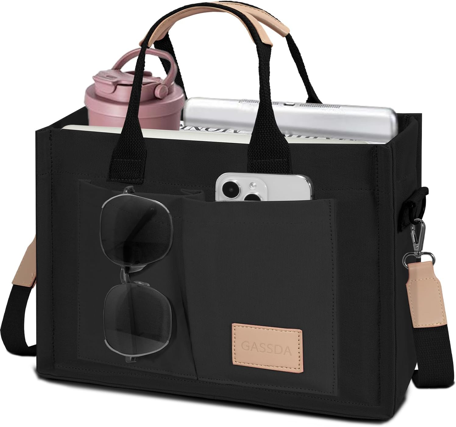 Women’s Canvas Tote Bag – Crossbody, Top Handle & Shoulder Handbag with Pockets