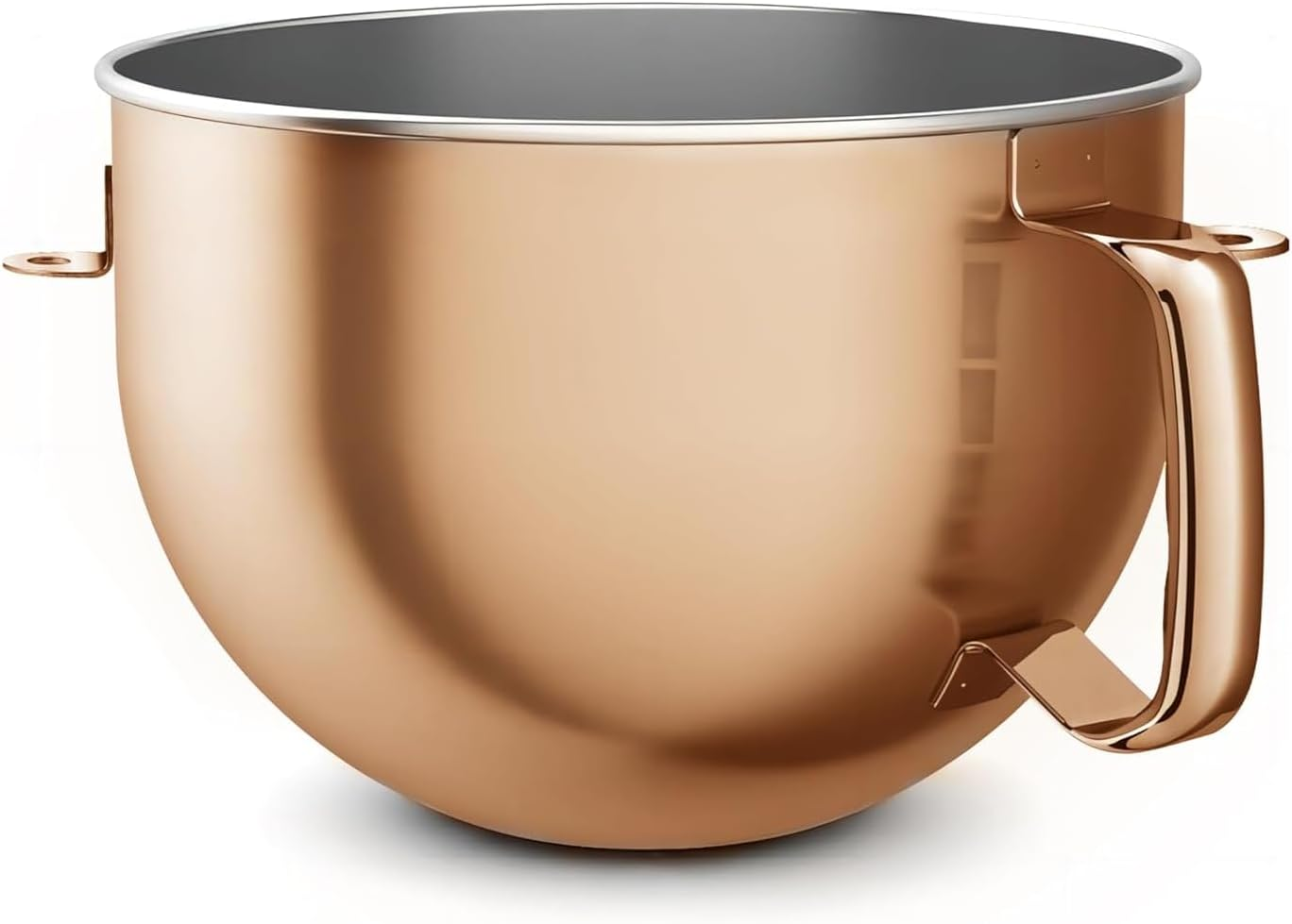 Copper Color Stainless Steel Mixer Bowl, Compatible with Kitchenaid Series 5.5-6 QT Lift Stand Mixer, Suitable for KV25, KV25，KP26, KB26, Dishwasher Safe, Heavy Duty, No Residue, Ergonomic Handle