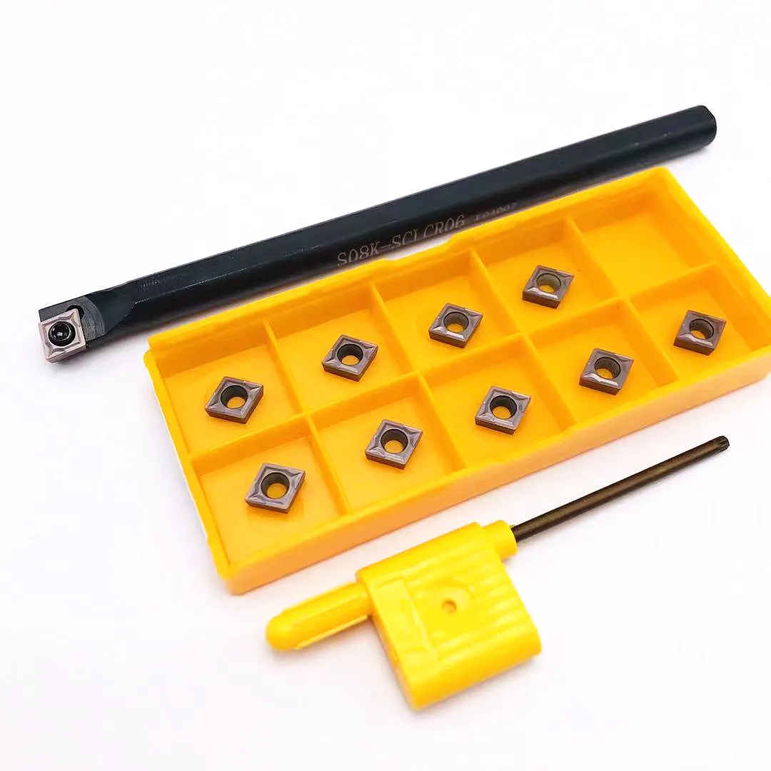 S06K S07K S08K S10K S12M SCLCR06 Internal Turning Tool Holder, CNC Boring Bar SCLCR Degree Tool Holder CCMT060204 Carbide