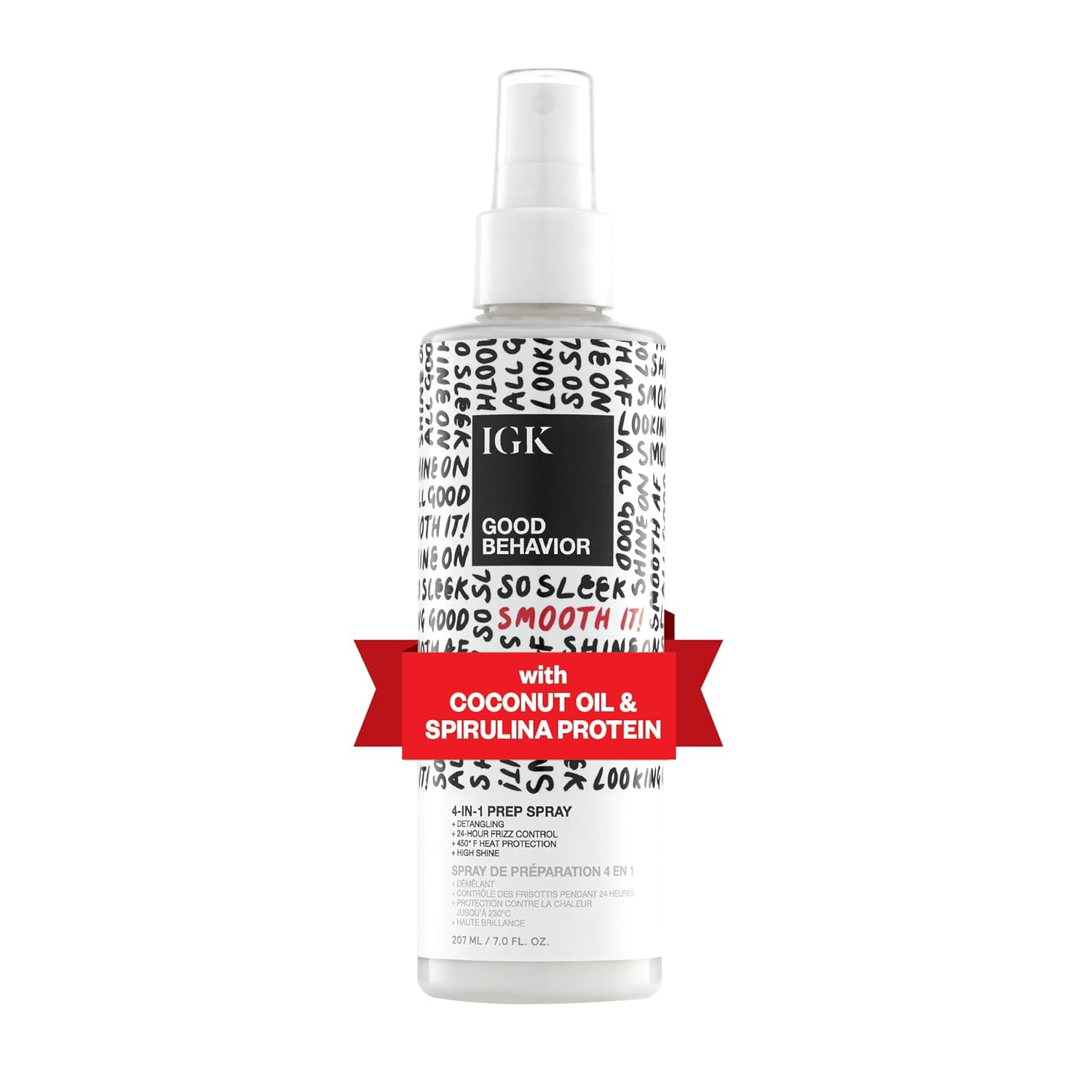 GOOD BEHAVIOR 4-In-1 Prep Spray | Leave in + Detangle + Heat Protectant | Vegan + Cruelty Free | 7 Oz