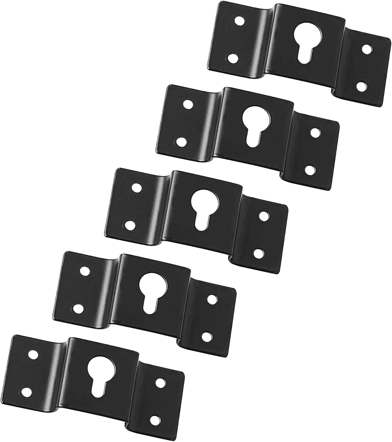 5 Pcs Wall-Mounted Speaker Hanging Brackets, 7Cm Long Speaker Mounting Clothing Rack Iron Hanger Plate Accessories for Surround Sound Box Audio Speaker, Black
