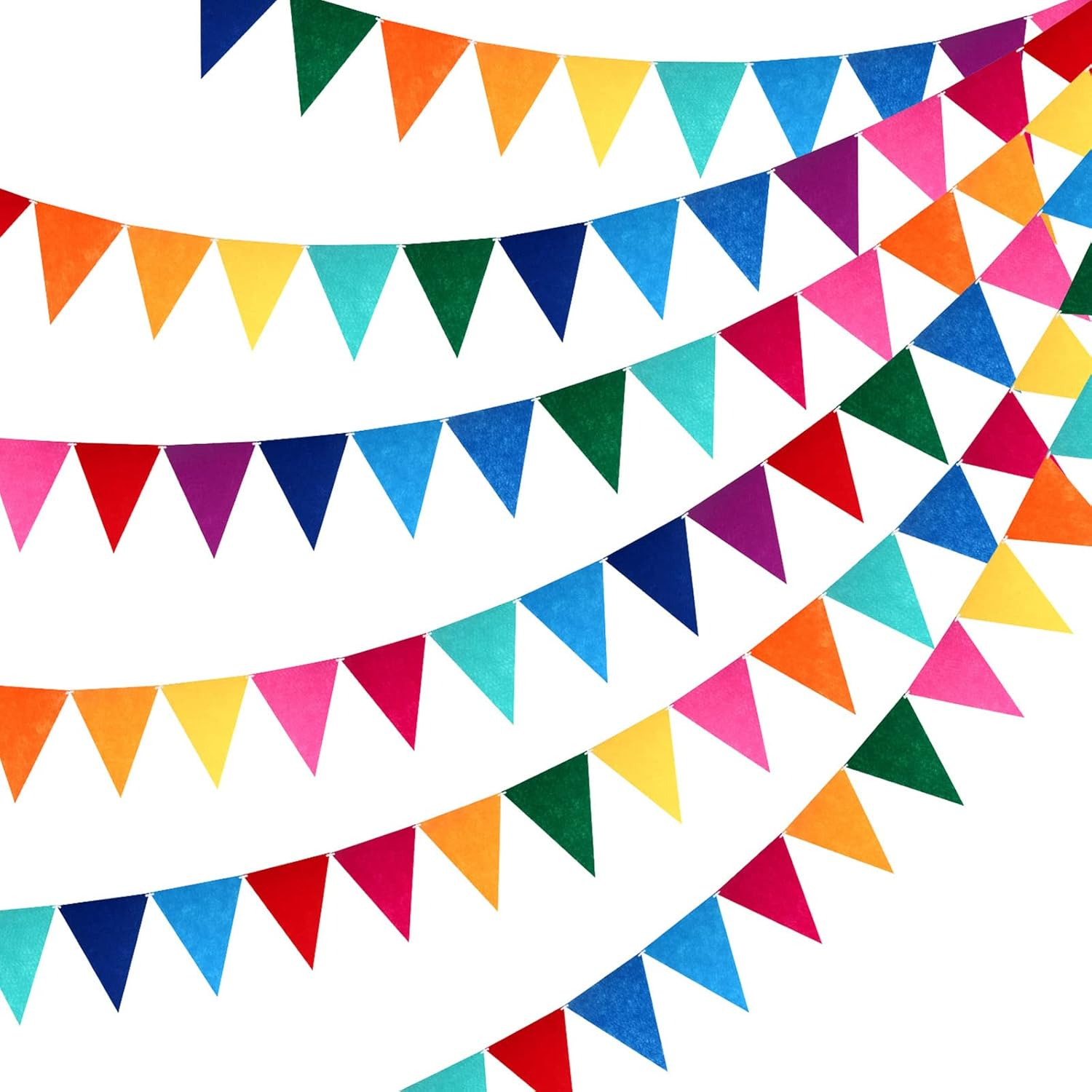 6 Sets Multicolor Felt Fabric Pennant Banners for Party Decorations