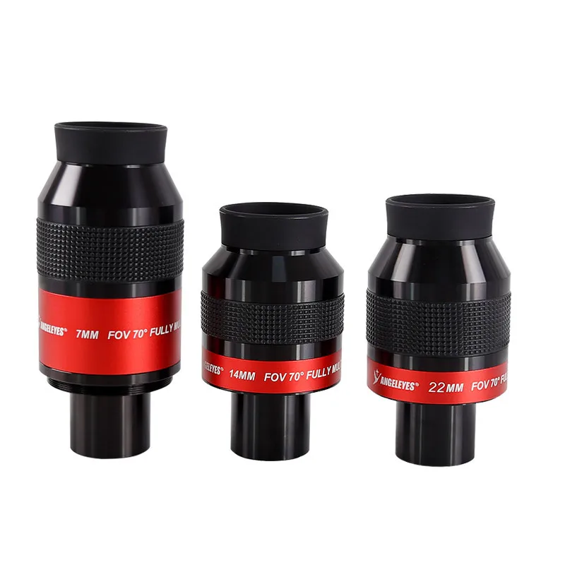70° FMC 7/14/22mm 1.25'' flat field autofocus ultra wide angle eyepiece high-power astronomical telescope accessories