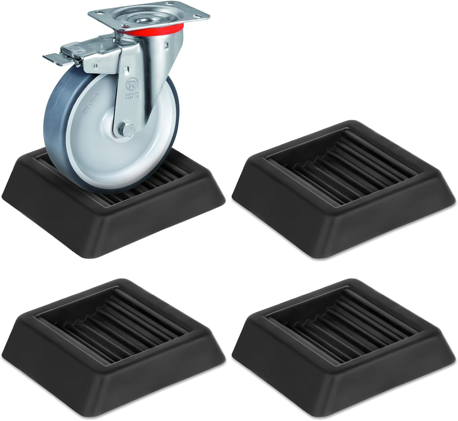 Bed Stoppers to Prevent Sliding - 4 Pack Furniture Wheel Stopper for Hardwood 