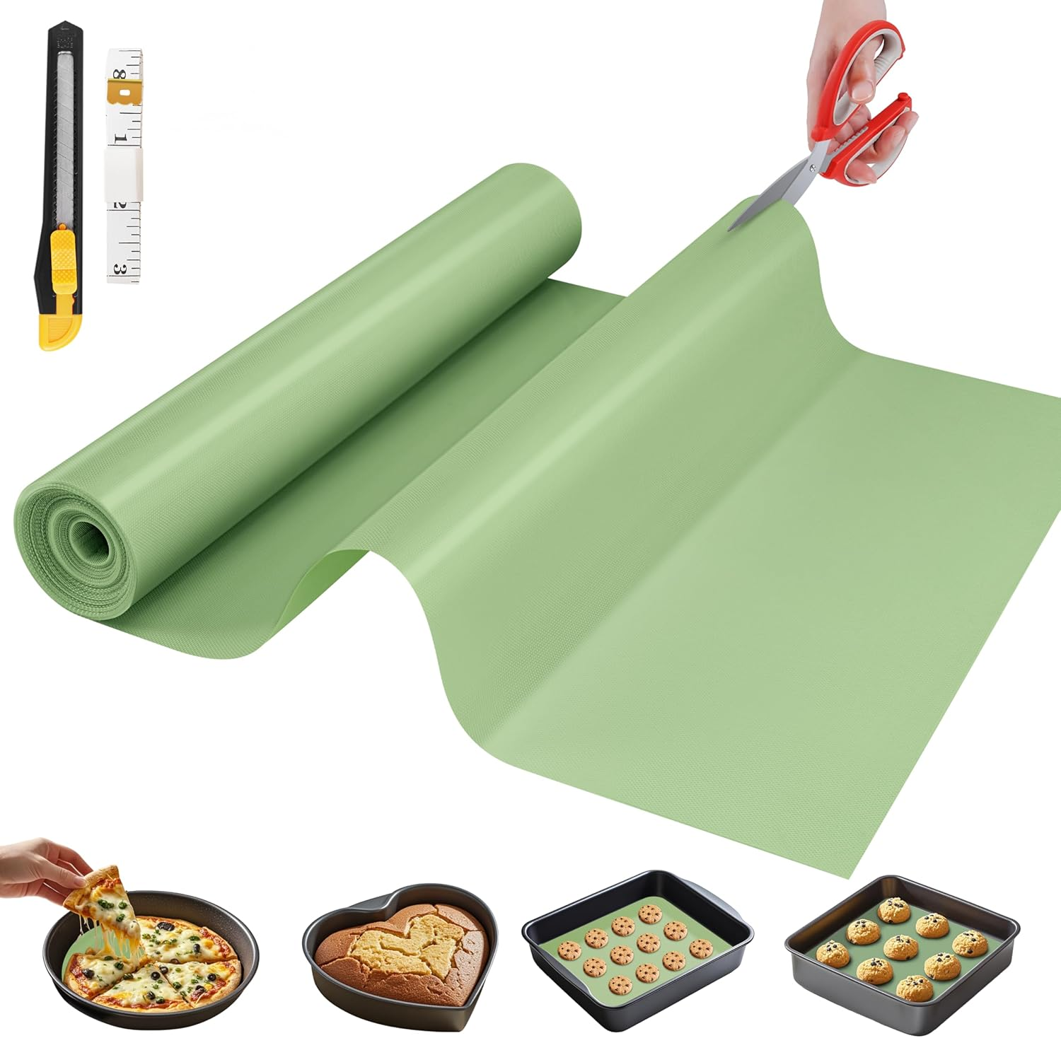 Tapete Silicona Horno 30x183cm Antiadherente Reutilizable para Masa y Repostería