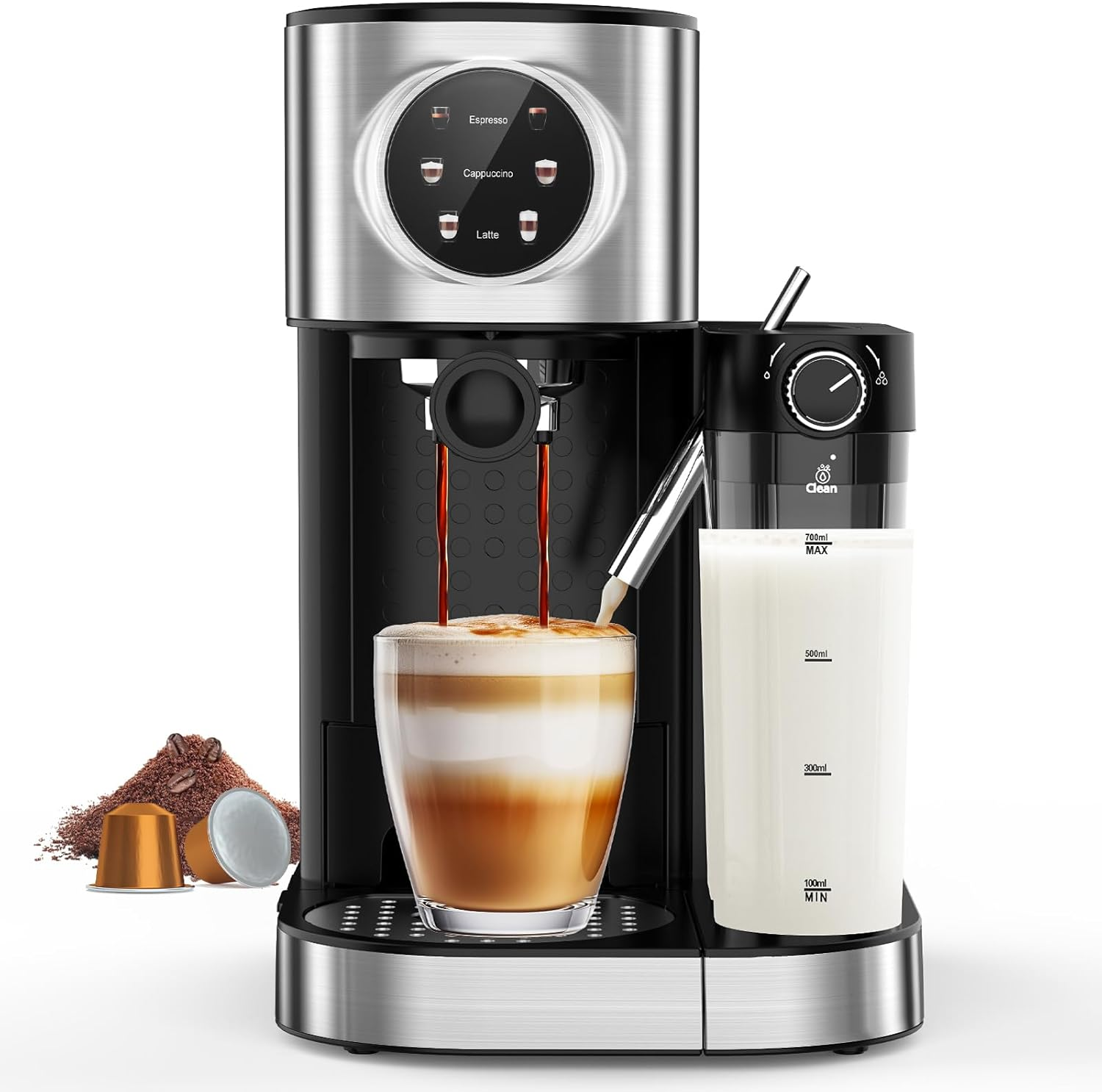 20 Bar Espresso Machine with Automatic Frother & Dual Boiler, 57Oz Tank