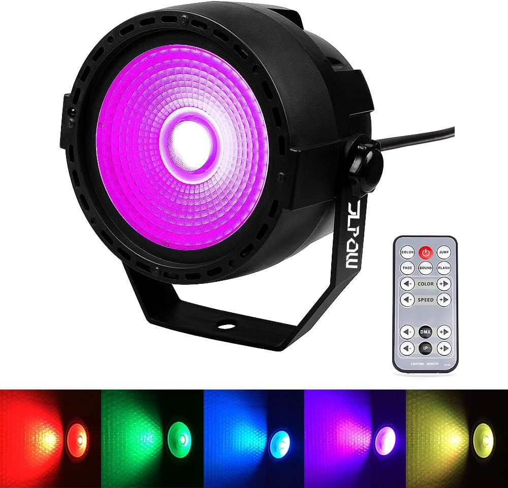 Compact COB Par Can Lights with DMX and Remote for Events and Parties