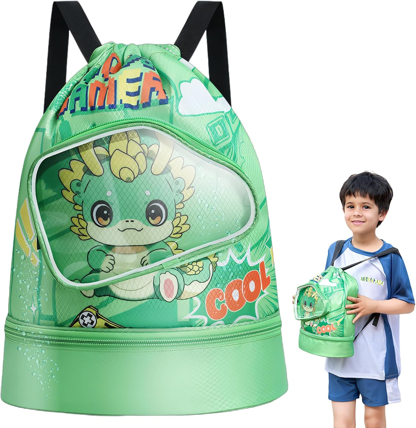 Kids swimming bag Waterproof wet and dry storage backpack Adjustable shoulder... - Picture 10 of 16