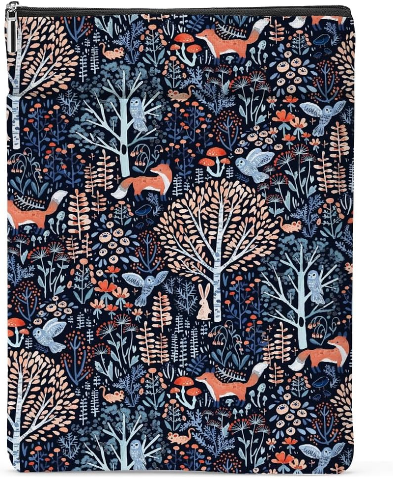 Book Sleeve Book Protector Book Pouch Book Lovers Gifts Bookish Gifts Book Cover with Zipper for Hardcover Paperback Washable Forest Fox Printed Gift Bag for Teacher Student Birthday, Bookcover