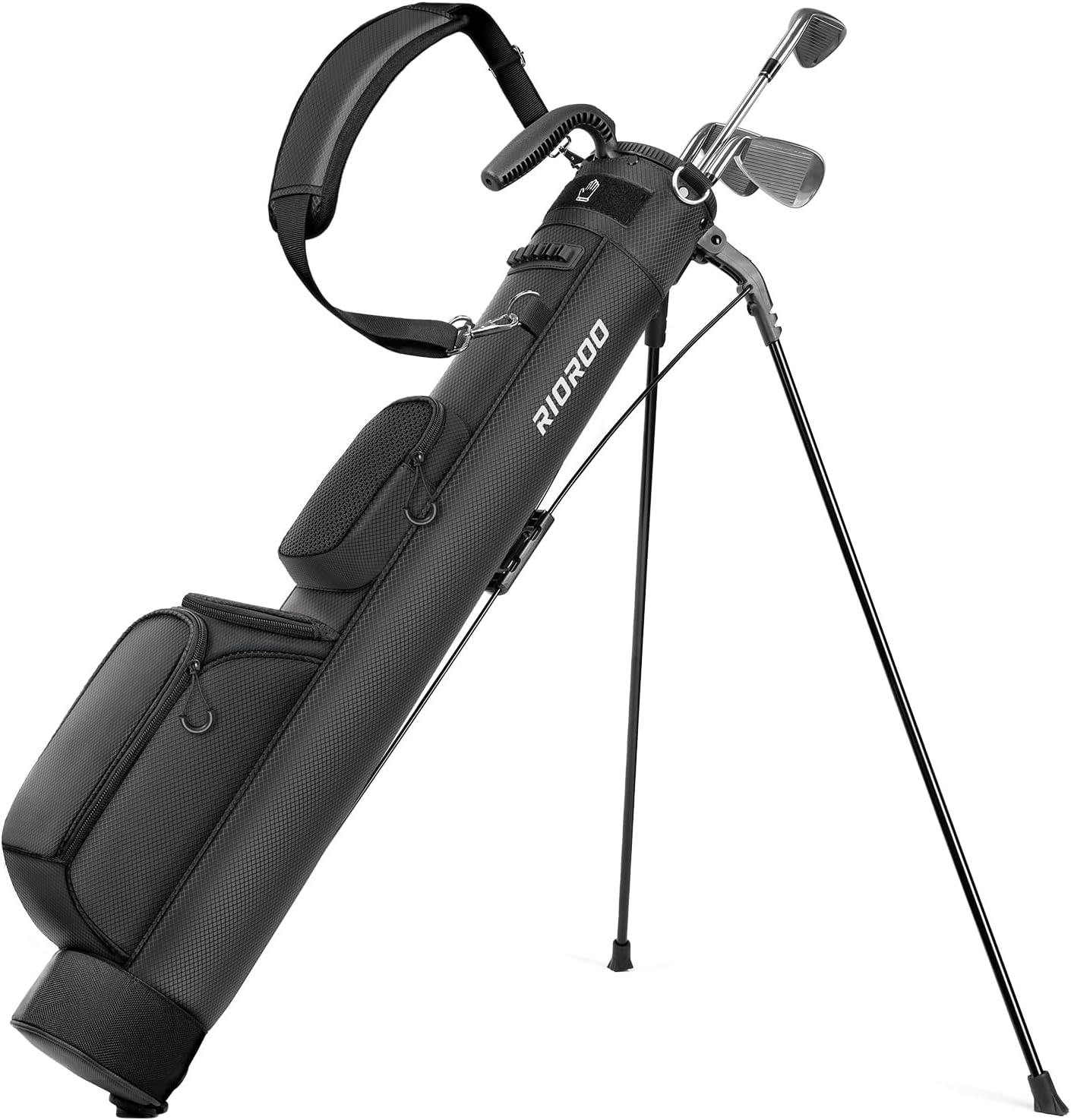 Golf Stand Bag, Lightweight Par 3 Golf Bag Holds up to 7 Clubs with Two Way Dividers Cooler Pocket Shoulder Strap and Multiple Storage Pockets for Men and Women