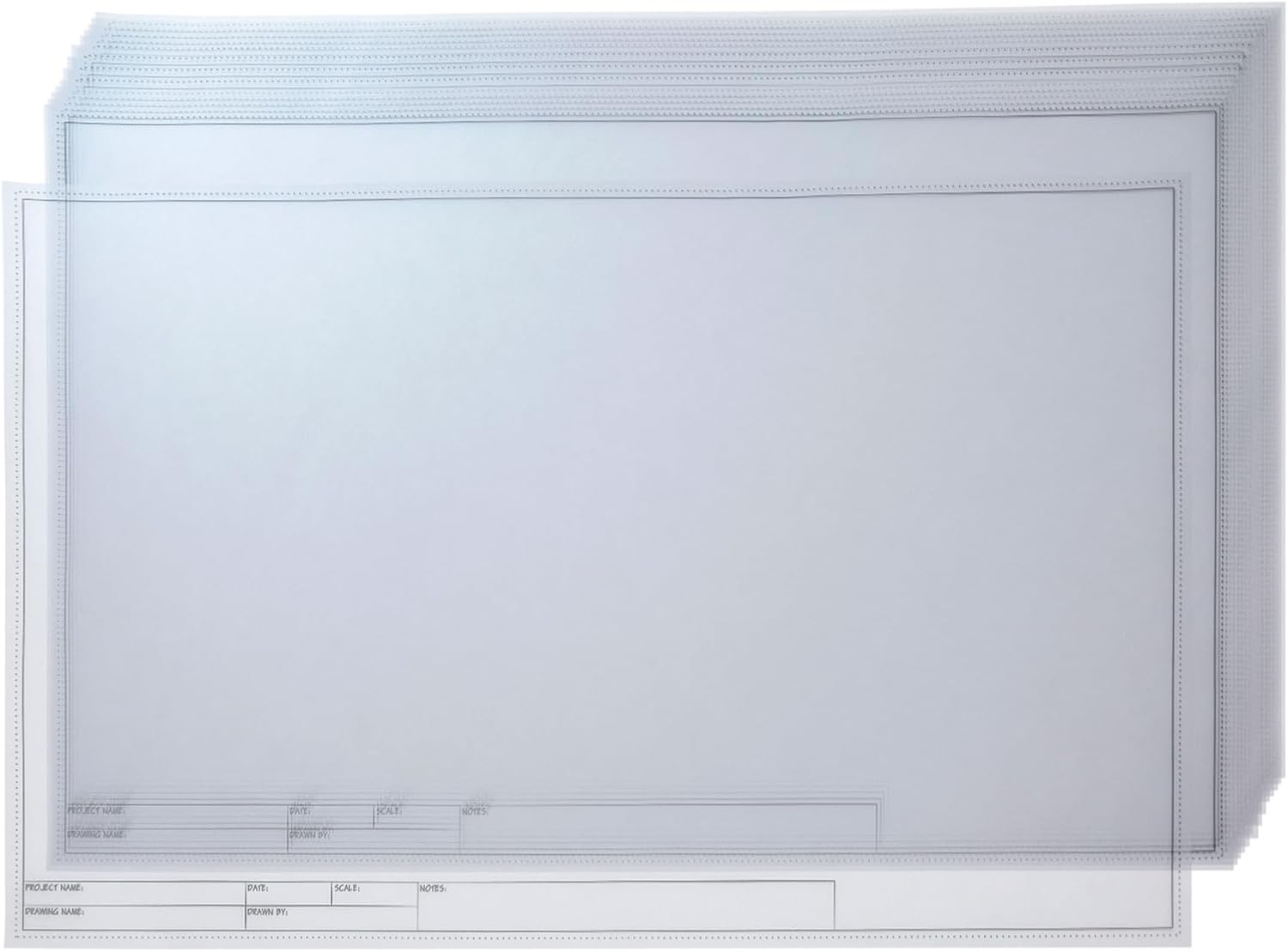 20 Sheet Vellum Paper 11X17 Inch, Architecture Paper, Translucent Drafting Sheets with Engineer Title Block, Tracing Paper for Detailed Floor Plans and Drawings