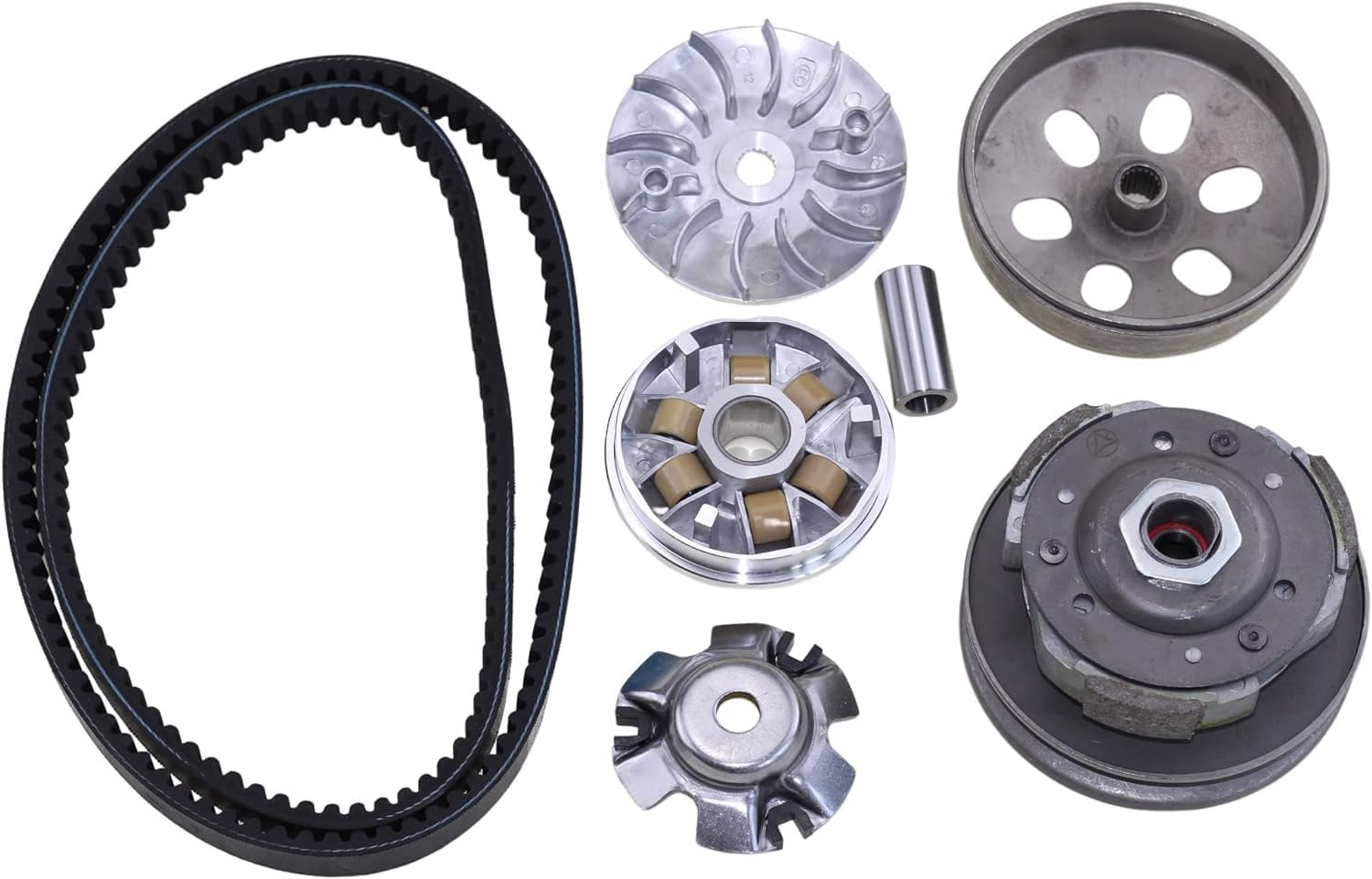 GY6 150Cc Clutch Sets，Clutch Assembly and Variator Kits with 743, 842 Belt, Fit for GY6 125Cc and 150Cc 4-Stroke Engine Scooter ATV Taotao Roketa Sunl