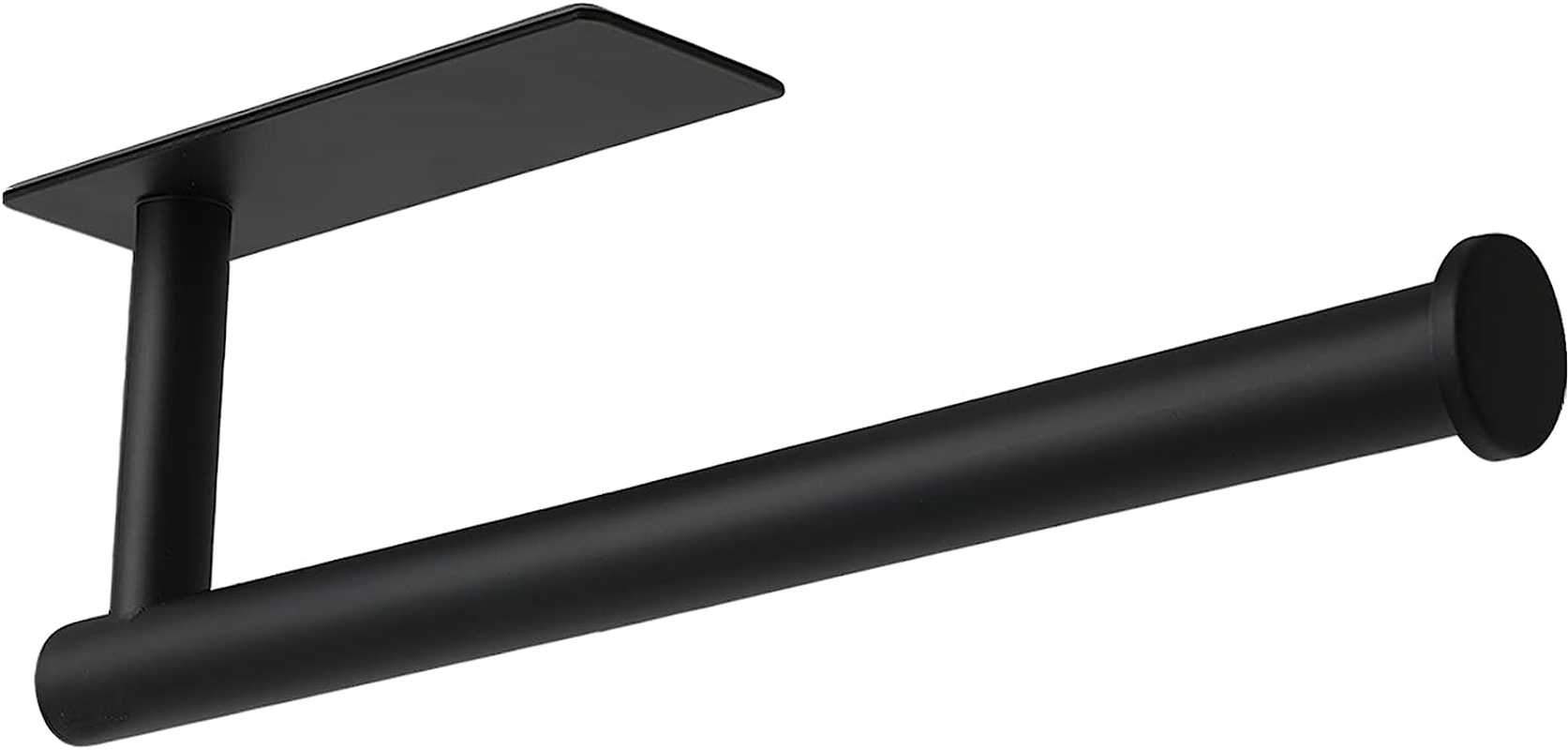 Theaoo Paper Towel Holder - under Cabinet Paper Towel Holder for Kitchen, Adhesive Paper Towel Roll Rack for Bathroom Towel, Wall Mounted Matte Black Paper Towel Rack, SUS304 Stainless Steel