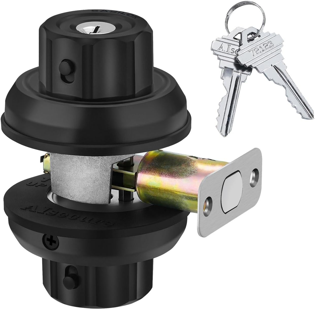 EASlLOK Keyless Deadbolt Lock Twist-to-Lock Heavy Duty Front Door Zinc Alloy Bla