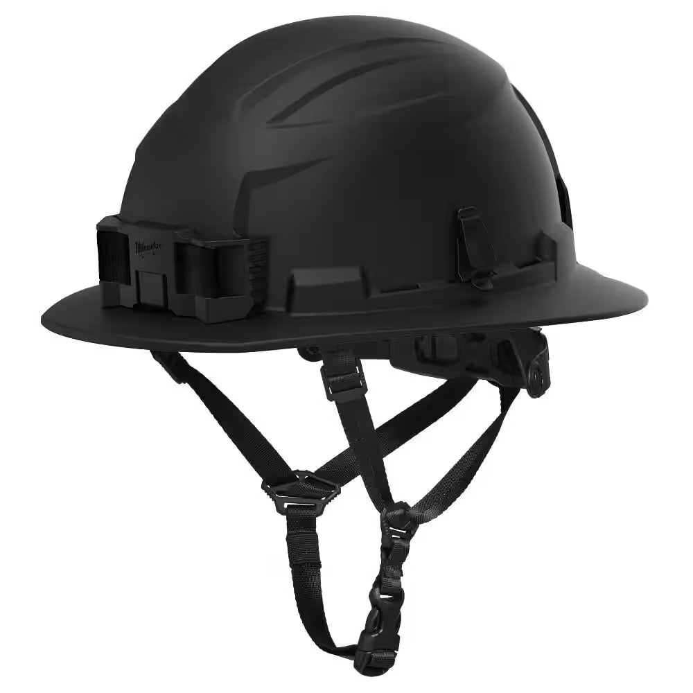 BOLT Black Type 2 Class E Full Brim Non-Vented Safety Helmet