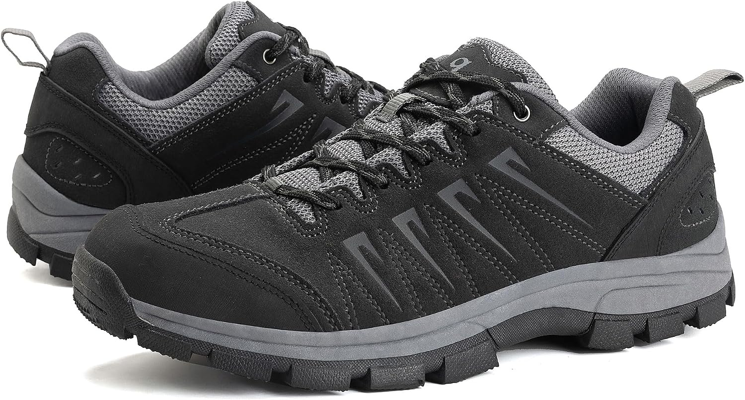 Zapatos de senderismo impermeables para hombre de cuero y suela antideslizante
